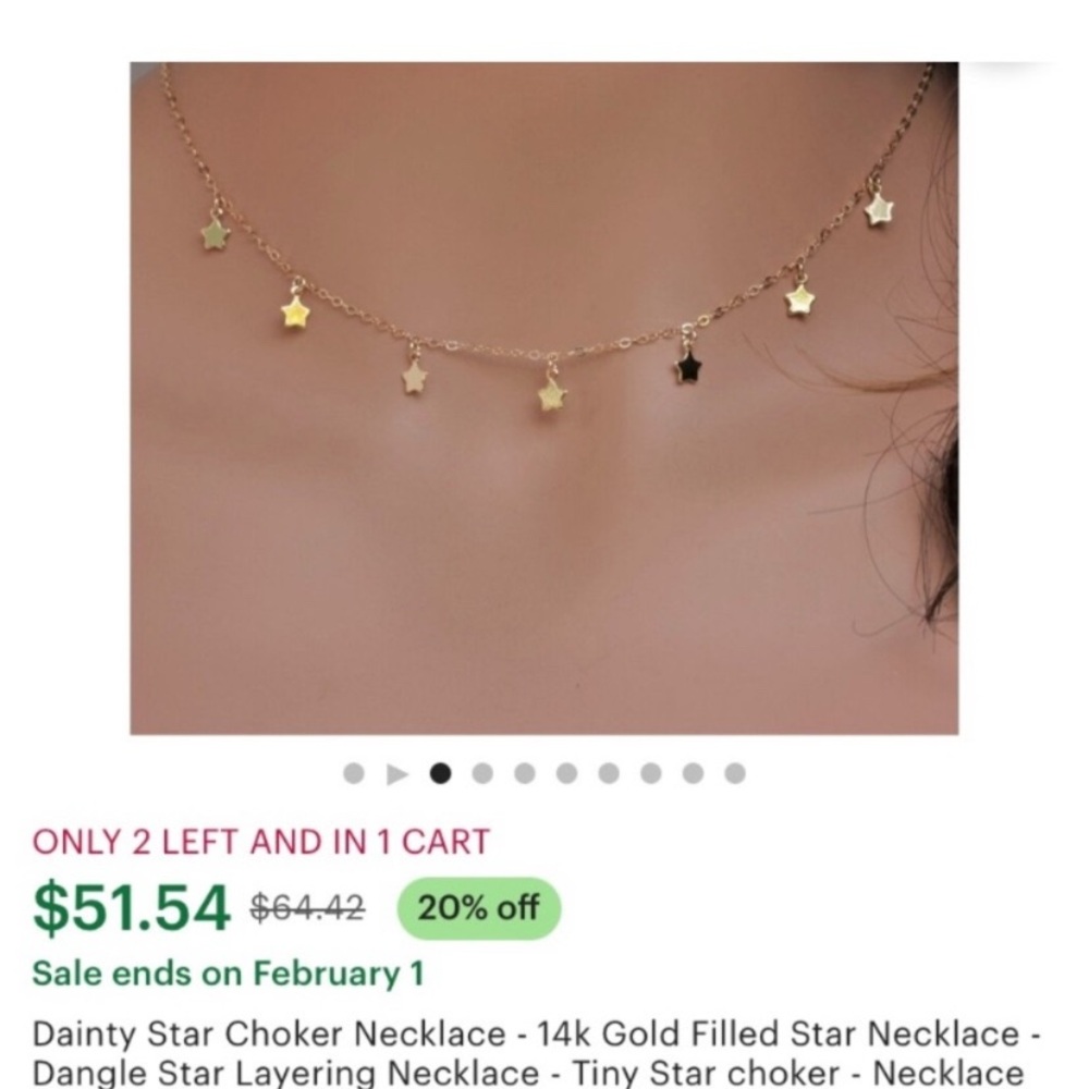 Gold Star Choker Necklace